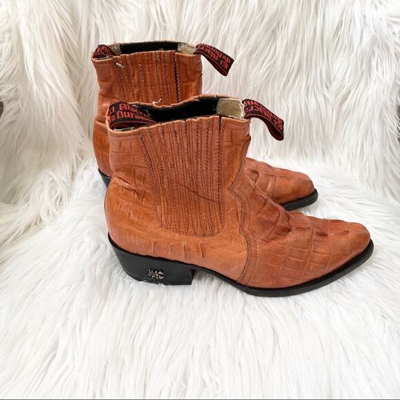 El Alacran De Durango western croco ankle boots 8 - Picture 2 of 12